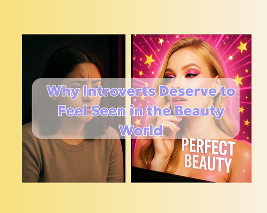 image of a young woman looking sad and frustrated while seeing a beauty ad that shows a young blonde model looking perfect