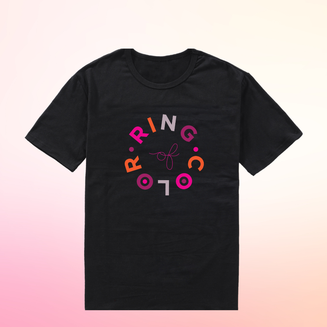 Ring of color black tshirt - front - michigan