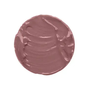 Close-up of taupe medium brown lip gloss on a white background